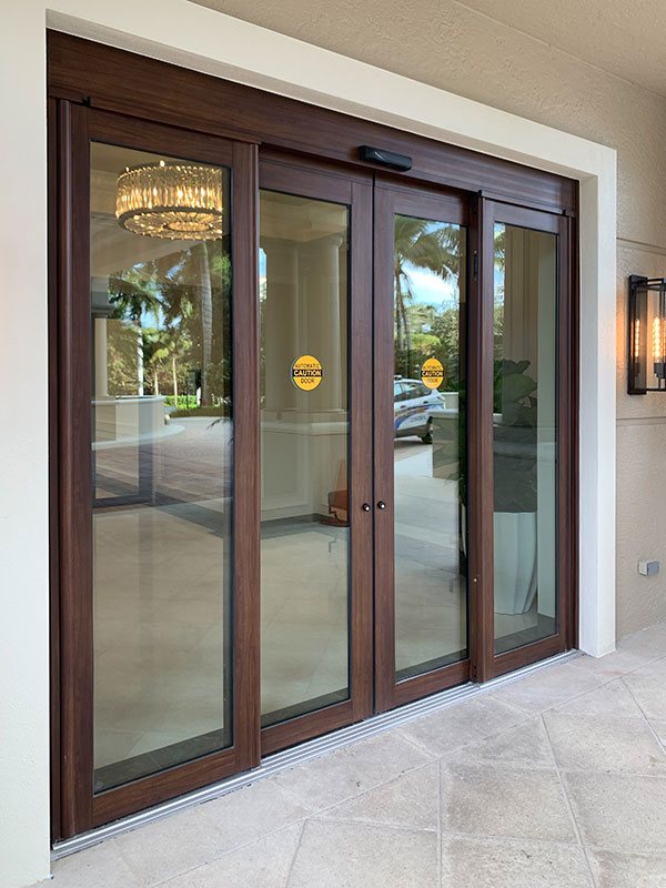 Entrance sliding door of a luxury condominium in Naples, FL